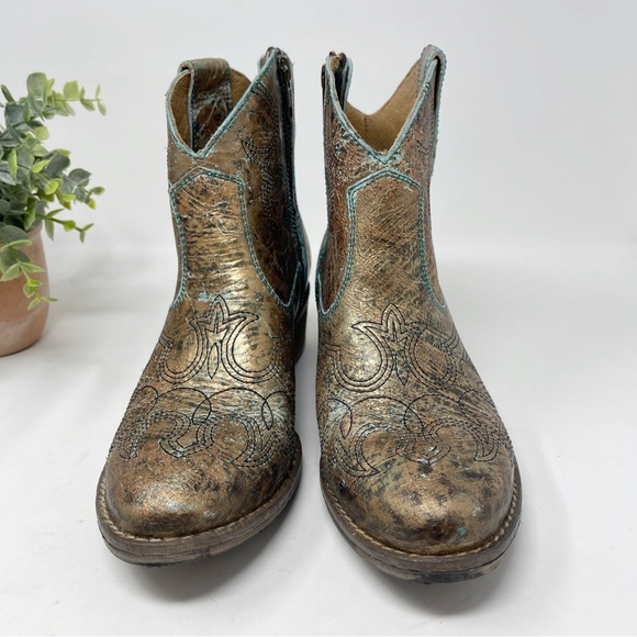 Sterling River Turquoise and Metallic Western Cowboy Boots - Picture 5 of 11